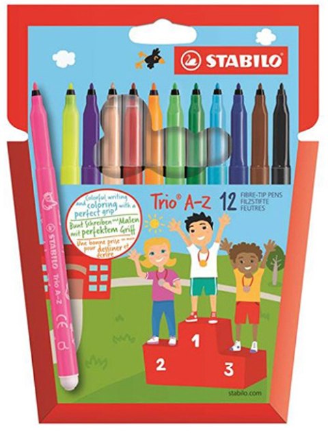 Flamastry trójkątne STABILO TRIO 12szt. A-Z 378/1-12-01 Flamastry trójkątne STABILO TRIO 12szt. A-Z 378/1-12-01