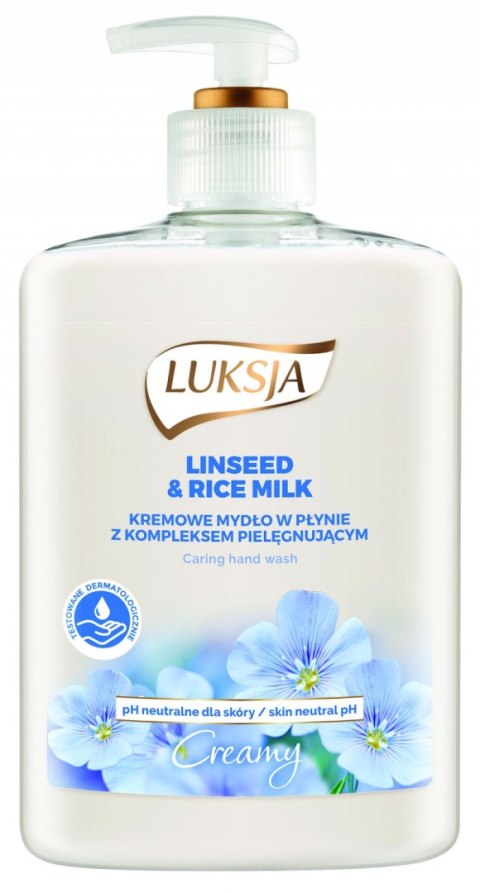 LUKSJA Mydło w płynie z dozownikiem 500 ml LINSEED&RICE MILK 8896 LUKSJA Mydło w płynie z dozownikiem 500 ml LINSEED&RICE MILK 8896