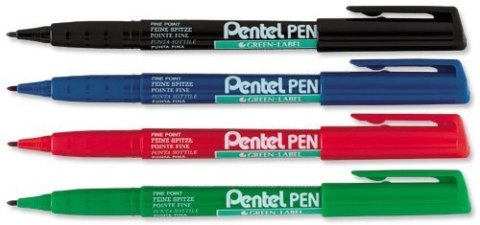 Marker z okrągłą fibrową końcówką czarny NMS50-A PENTEL Marker z okrągłą fibrową końcówką czarny NMS50-A PENTEL