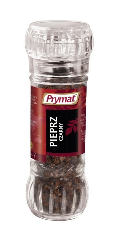 Pieprz czarny ziarnisty PRYMAT 47g młynek Pieprz czarny ziarnisty PRYMAT 47g młynek