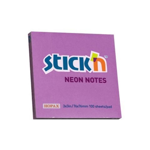 Bloczek STICKN 76x76mm fioletowy neonowy 100k 21210 STICKN Bloczek STICKN 76x76mm fioletowy neonowy 100k 21210 STICKN
