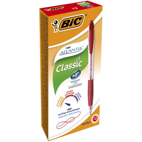 Długopis BIC Atlantis Classic czerwony, 8871331 Długopis BIC Atlantis Classic czerwony, 8871331