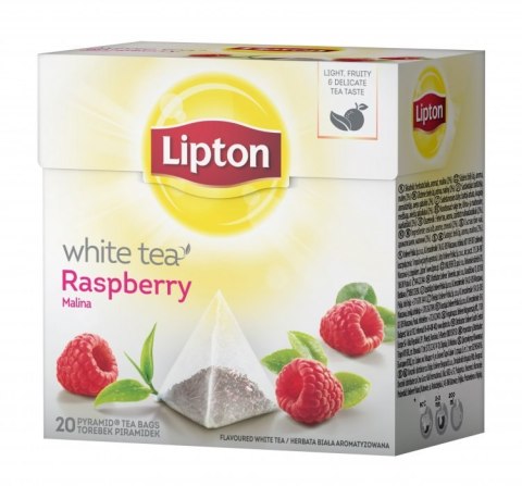 Herbata LIPTON PIRAMID RASPBERRY malina (20 saszetek) biała Herbata LIPTON PIRAMID RASPBERRY malina (20 saszetek) biała