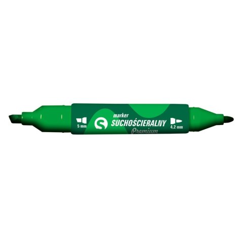 Marker suchościeralny dwustronny KM504-Z2 zielony 5mm/4.2mm TETIS Marker suchościeralny dwustronny KM504-Z2 zielony 5mm/4.2mm TETIS