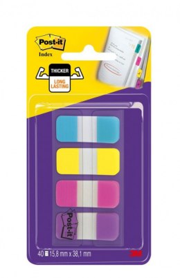 Zakładki indeksujące POST-IT do archiwizacji (676-AYPV), PP, silne, 16x38mm, 4x10 szt., mix kolorów