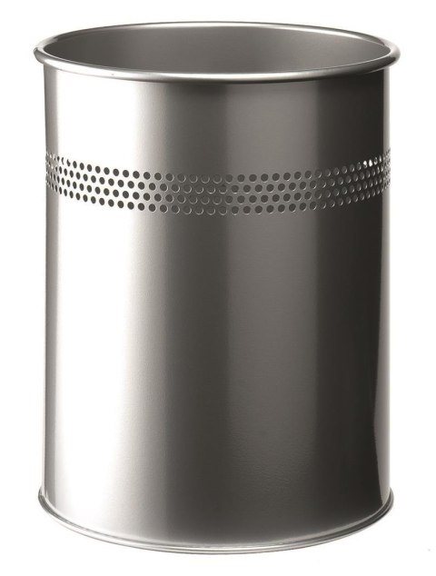 Kosz na śmieci DURABLE metalowy okrągły 15L srebrny 330023 Kosz na śmieci DURABLE metalowy okrągły 15L srebrny 330023