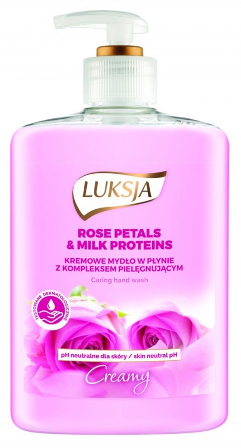 LUKSJA Mydło w płynie z dozownikiem 500 ml PŁATKI RÓŻA&MLEKO 8889 LUKSJA Mydło w płynie z dozownikiem 500 ml PŁATKI RÓŻA&MLEKO 8889