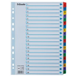 Przekładki kartonowe MYLAR A4 1-20 100163 białe ESSELTE