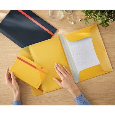 Teczka z gumką i kieszonką Leitz Cosy, PP, żółta 46190019 SALE A4 Teczka z gumką i kieszonką Leitz Cosy, PP, żółta 46190019 SALE A4