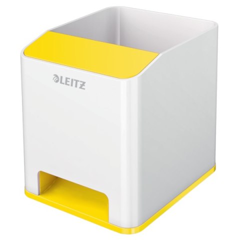 Kubek na długopisy Leitz WOW ze wzmacniaczem dźwięku, żółty 53631016 Kubek na długopisy Leitz WOW ze wzmacniaczem dźwięku, żółty 53631016