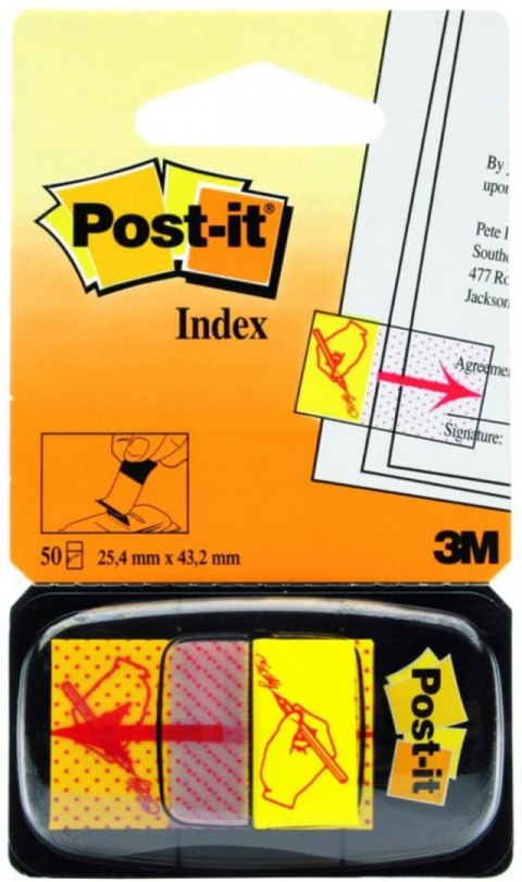 Zakładki indeksujące POST-IT z nadrukiem ręka+ołówek (680-31), PP, 25,4x43,2mm, 50 kart. Zakładki indeksujące POST-IT z nadrukiem ręka+ołówek (680-31), PP, 25,4x43,2mm, 50 kart.