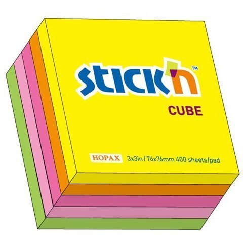 Bloczek STICKN 76x76mm 400k mix 5 kolorów neonowych 21012 Bloczek STICKN 76x76mm 400k mix 5 kolorów neonowych 21012