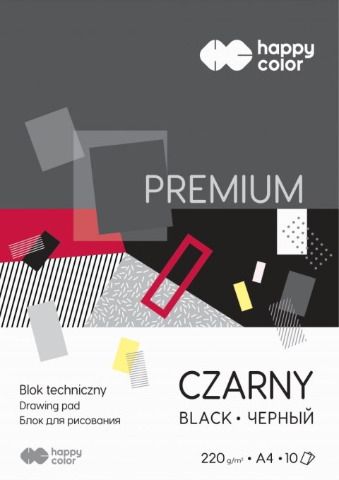 Blok techniczny PREMIUM czarny A4, 220g, 10 ark, Happy Color HA 3722 2030-9 Blok techniczny PREMIUM czarny A4, 220g, 10 ark, Happy Color HA 3722 2030-9