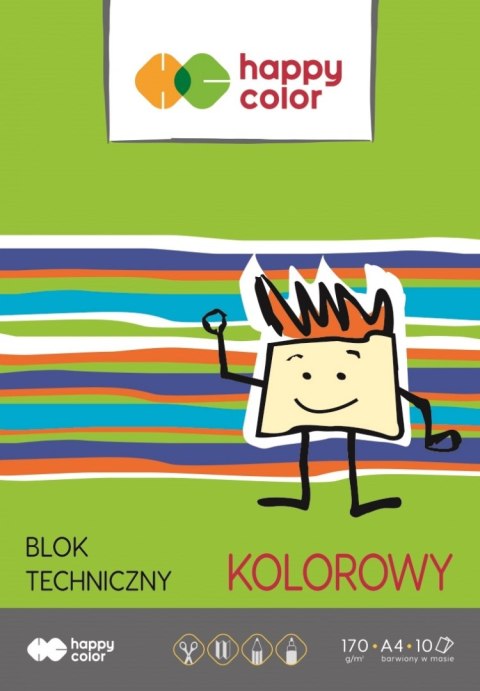 Blok techniczny kolorowy A4, 170g, 10 ark, Happy Color HA 3550 2030-09 Blok techniczny kolorowy A4, 170g, 10 ark, Happy Color HA 3550 2030-09