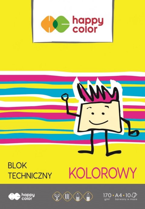 Blok techniczny kolorowy A4, 170g, 10 ark, Happy Color HA 3550 2030-09 Blok techniczny kolorowy A4, 170g, 10 ark, Happy Color HA 3550 2030-09