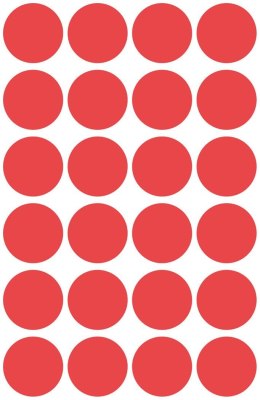 Kółka do zaznaczania kolorowe, 96 etyk./op., Q18 mm, czerwone Avery Zweckform, 3004