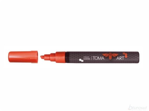 Marker akrylowy, fibrowa końcówka ścięta 2-5mm, czerwony TO-400 Toma Marker akrylowy, fibrowa końcówka ścięta 2-5mm, czerwony TO-400 Toma