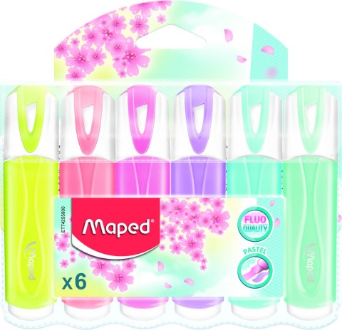 Zakreślacz FLUO PEPS pastel mix kolor. 6 szt etui pud.z zaw. 742558 MAPED Zakreślacz FLUO PEPS pastel mix kolor. 6 szt etui pud.z zaw. 742558 MAPED