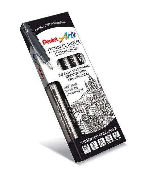 Cienkopis kalibrowany POINTLINER czarny S20P-5A 0,5mm PENTEL