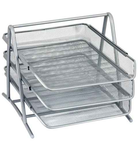 Półka na dokumenty DOTTS A4 (3) siatka srebrna 350x297x275mm Półka na dokumenty DOTTS A4 (3) siatka srebrna 350x297x275mm