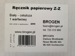 Ręcznik papierowy ZZ celuloza 1W 4000 listków