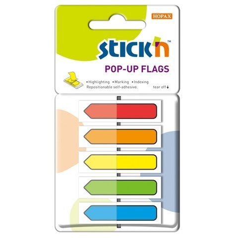 Zakładki indeksujące w podajniku strzałka (150sztuk) STICKN 26003 Zakładki indeksujące w podajniku strzałka (150sztuk) STICKN 26003